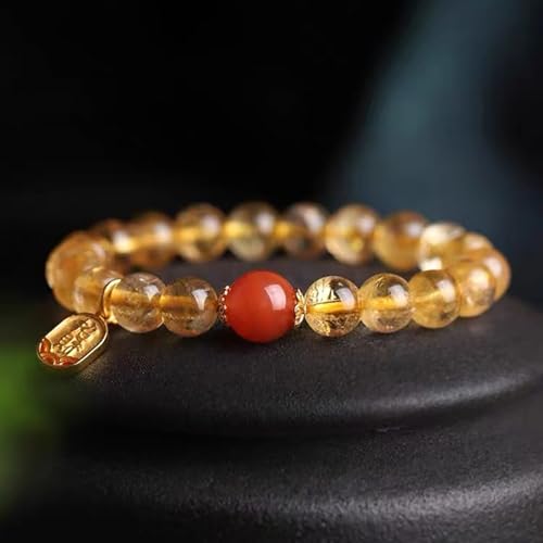 Natural Crystal Beads Stretch Bracelet with Gold Plated Charm for Women - Perfect Positive Gifts for Women4