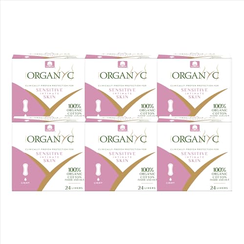 Image of Organyc 100% Certified Organic Cotton Inside and Out Folded Panty Liner - Everyday Sanitary Pad, Free from Wood Pulp, Perfumes, SAP and Chemicals, Light Flow (144 Count)