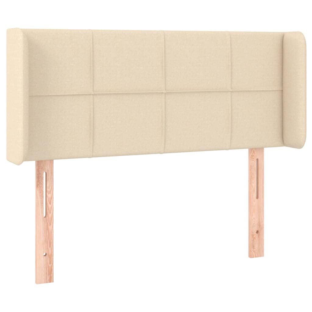 Kremowy zagłówek LED, 83 x 16 x 78/88 cm, pokrycie z tkaniny, regulowana wysokość, możliwość ściemniania, rama łóżka, nowoczesny design