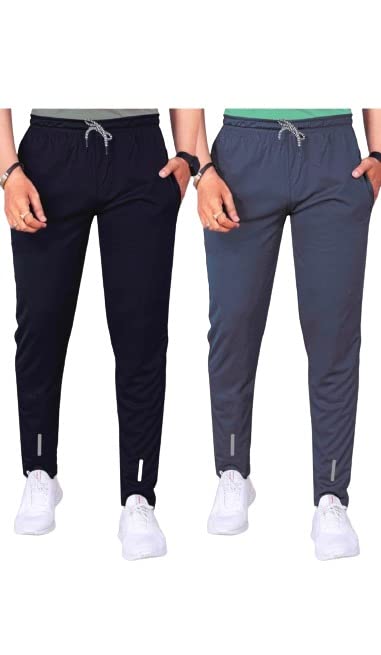 Track Pants for Mens/Joggers for Mens/Mens Lower Lycra Blend with 2 Side Pockets for Gym, Exercise, Morning Walk, Sports (Pack of 2 Piece Only)-image-48