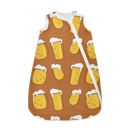 vvfelixl Beer Baby Sleeping Bag Sleep Sack,Baby Wearable Blanket Sleep Suit for 0-6 Months
