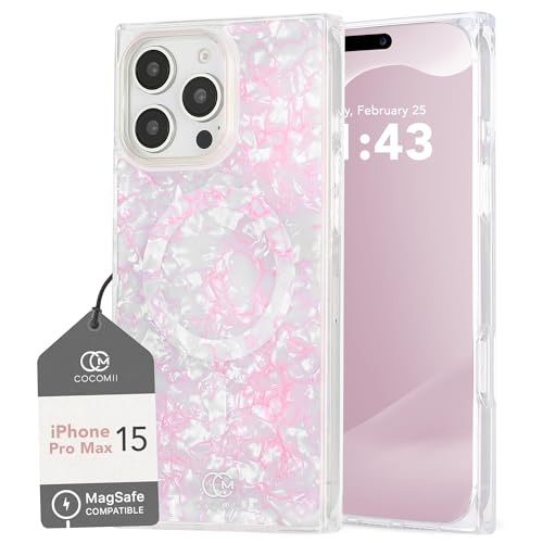 Image of COCOMII Rectangle for iPhone 15 Pro Max Case, Hot Pink Opal