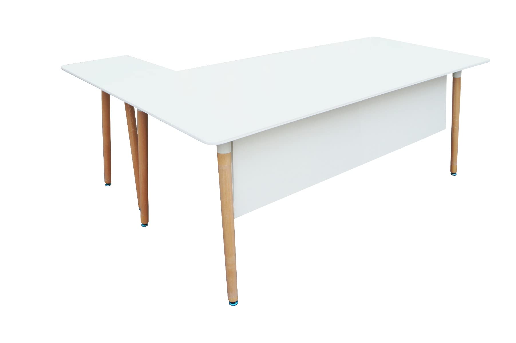 Mahmayi HYT34-18L Stylish & Functional Modern Office Workstation for Productive Workspace and Front Office Use, Smooth Surface Material (180Cms, White)