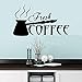 Lamubh Chef café Mur Autocollant Moderne Mode Papier Peint décoration Cuisine Chambre décoration Accessoires Vinyle Autocollant Auto-adhésif 105 cm X 58 cm