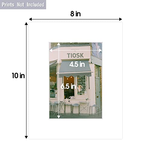 image for Golden State Art Pack of 10, Acid-Free White Pre-Cut 8x10 Picture Mat 