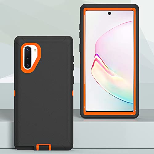 Image of Case for Galaxy Note 10 Plus, Heavy-Duty Tough Rugged Shockproof Drop Protective Cover Cases for Samsung Galaxy Note 10 Plus, Black+Orange