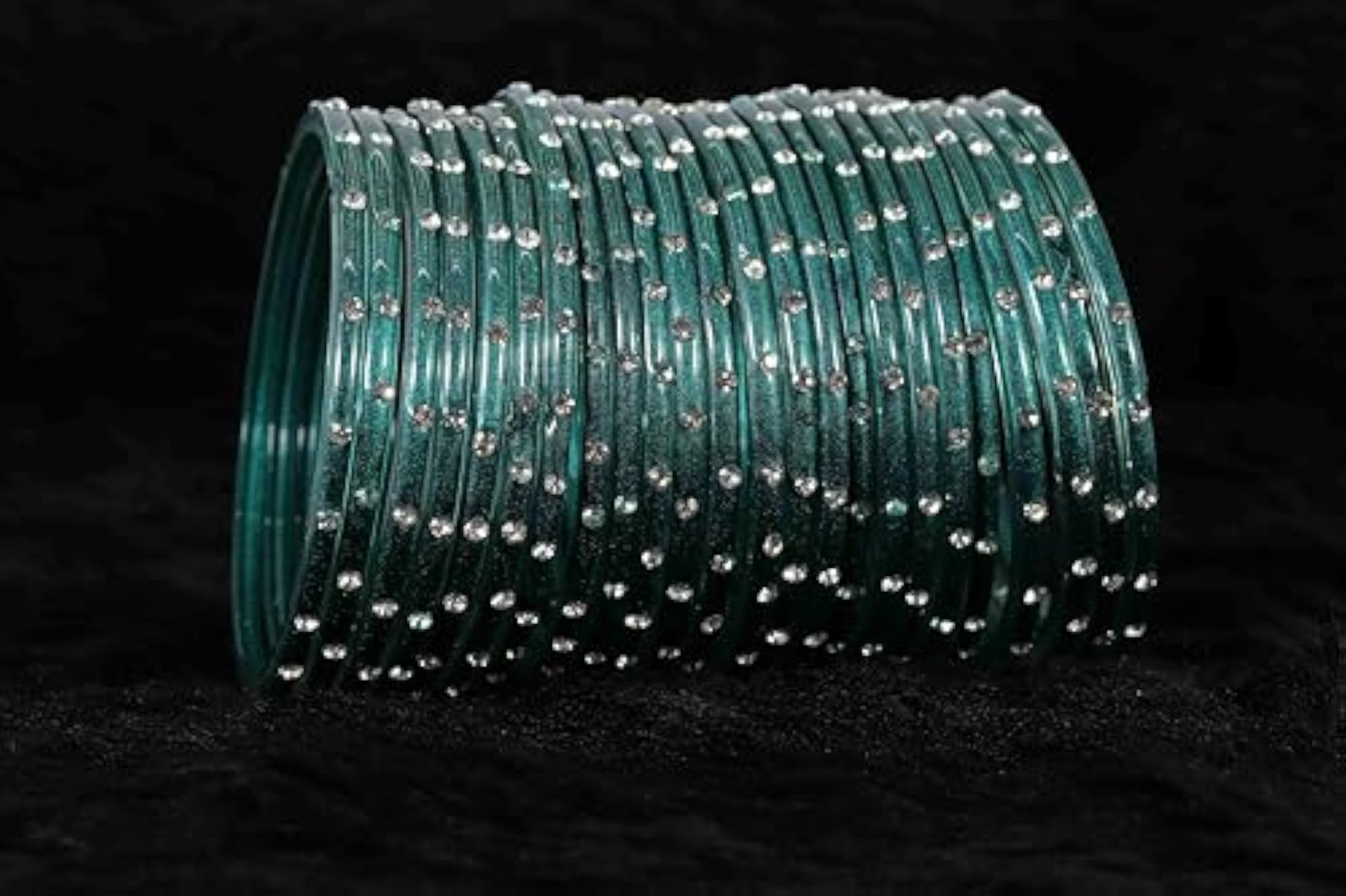 Glass Bangles with Zircon Stone Set for Daily use & Parties