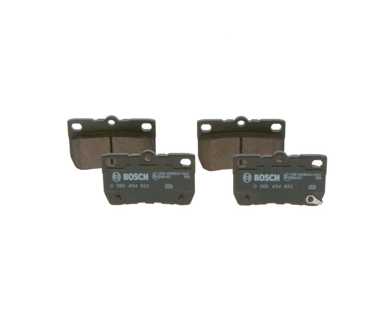 Bosch BP1879 Pastiglie Freno - Certificato ECE-R90-1 Set Di 4 Pastiglie - 4