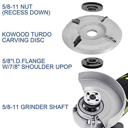 Image of Litoexpe Grinder Angle Wrench with 2 Lock Nuts | 5 /8-11 Spanner, Compatible with 4.5 inch and 5 inch Grinders, Includes Wrench and Nuts