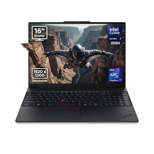 Image of Lenovo ThinkPad E16 Gen 3 Laptop, 16 inch WUXGA IPS Display, Intel Ultra 7 255H 16-Core, Intel Arc 140T Graphics, 32GB DDR5 4TB SSD, Thunderbolt 4, Wi-Fi 6E, 720p HD Camera, Win11 Home