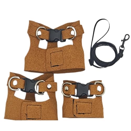 Bearded Dragon Harness | Adjustable Reptile Harness | PU Leather Bearded Dragon Leash | Small Animal Walking Vest | Reptile Training Harness Adjustable Design For For Bearded Dragon