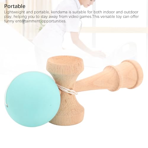 ZJchao Kendama Toy, Kendama Wooden Kendama Toy Hölzer Catch Ball Game Tragbares Kendama Verbessert die Handaugenkoordination mit Schnur für Innen- und Außenbereiche (Green)