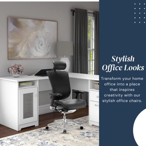 Gm Seating Dreem Genuine Leather Ergonomic Office Chair - Lumbar Support, Modern Executive Chair For Home And Office - Comfortable Desk Chair With Headrest, Ratchet Back, 4D Adjustable Armrest - Black #TOP6