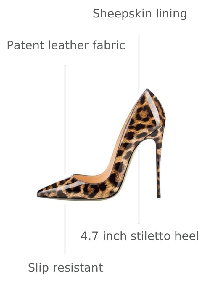Image of Women's Pointed Toe Shallow Stiletto Heels 4.7 Inch Pumps Wedding Party Banquet Shoes