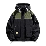 [Trysimple] マウンテンパーカー ウインドブレーカー メンズ ジャケット ジャンパー ブルゾン アウトドアジャケット 防風フード 春秋アウター L～9XL 登山(9XL ブラック)