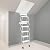 6 Steps Wall Mounted Attic Ladder, Metal Indoor Stairs Pull Down Telescoping System, Anti-Slip Retractable Folding Stair, Loft Extension Steps Staircase for Garages