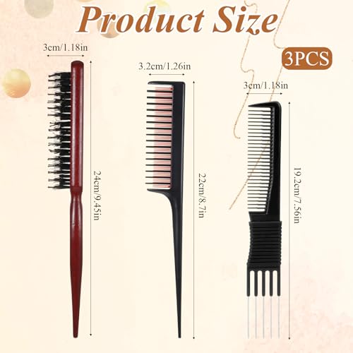 Peines de Teasing para Mujeres, Pack 3 Piezas miniatura 2