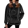Sweat À Capuche Femme Hiver avec Poche Kangourou Et Poche De Transport pour Animal - Pull pour Chat - Sweat Kangourou Chien Oversize Confortable pour Maîtresse d'animal De Compagnie(Noir,XL)