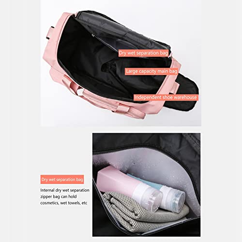 Gym Bag Women with Shoes Compartment,28L Travel Duffel Bags,Reusable Duffle Bag for Workout Yoga Travel Sports3