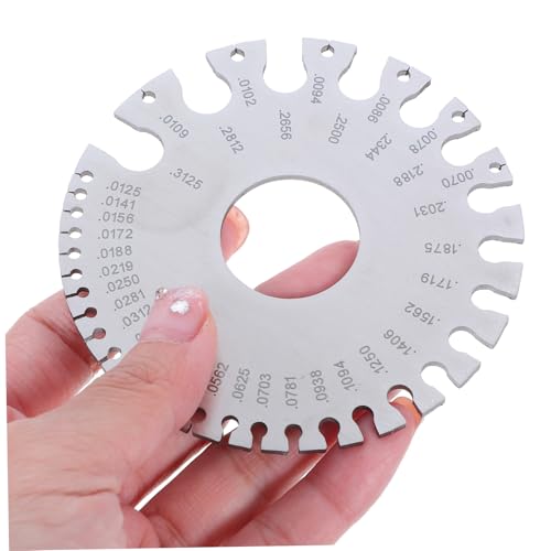 Solustre 2 piezas Calibrador de Espesor de Acero Inoxidable para Medir Grosor de Láminas Medidor de Alambre Doble Cara para Soldadura de Precisión e Inspección en Manufactura y Construcción miniatura 3