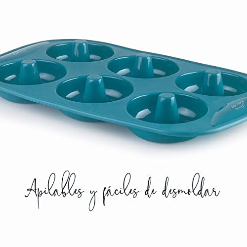 Miniatura 5 de LACOR 68760 - Moldes Repostería Platinum, Molde Donuts, Molde Silicona