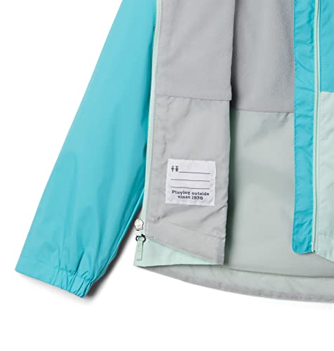 Columbia Youth Girls Rain-Zilla Jacket, Geyser/Sea Ice, Medium #TOP2