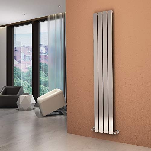 ELEGANT Vertical Column Designer Radiator Tall Upright Flat Panel 1800 x 608 mm Anthracite Double Radiators with Free Angled Valves