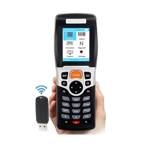 1D laser Lettore di Codici a Barre Barcode Scanner wireless inventario Scanner USB e Collettore, Scanner di Codici a Barre portatile per raccolta di scansioni e inventario, schermo LCD da 2,2pollici