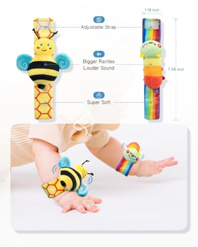 Infinno Baby Sensory Wrist Rattles & Foot Socks 0-12M - Image 7