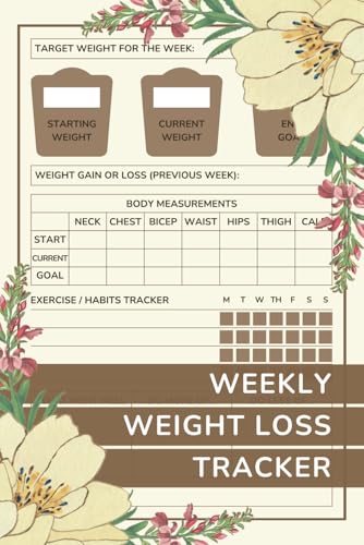 Weekly Weight Loss Tracker: Weight and Body Measurement Journal to Record, Monitor, and Keep Track of Your Progress | Helps You Stay Motivated & Focused