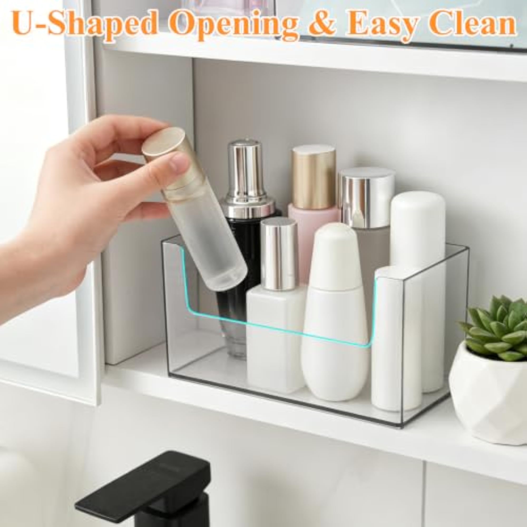 2 Pack Clear Vanity Organisers for Mirror Cabinet