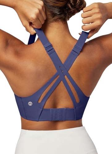 Image of Heathyoga Medium-High Support Sports Bras for Women Molded Cup Adjustable Strappy Sports Bra Supportive Bras for Yoga