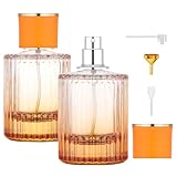 Segus Flaconi per profumo ricaricabili, 2 flaconi spray da viaggio da 50 ml, decanter vuoto, portatile e a prova di perdite, atomizzatore per profumo in vetro per borsa e valigia