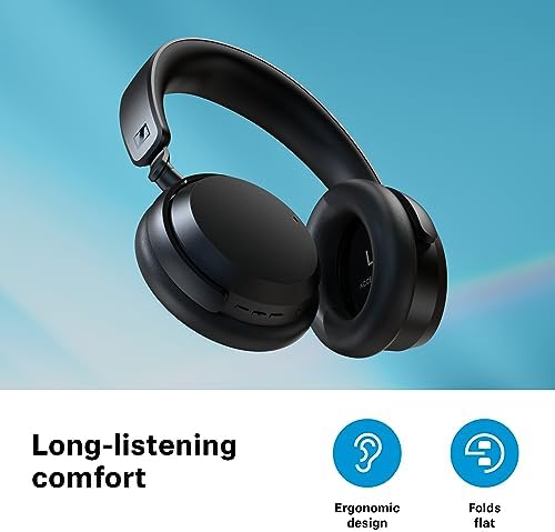 Bezprzewodowe słuchawki Bluetooth Sennheiser ACCENTUM 50 godzin żywotności baterii, dźwięk wysokiej jakości, hybrydowa redukcja szumów (ANC), Czarny