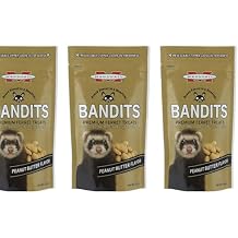 Marshall Bandits Premium Ferret Treats Peanut Butter Flavor 3 oz Soft, Chewy Snacks for Training, Bonding & Daily Treating Pack of 3