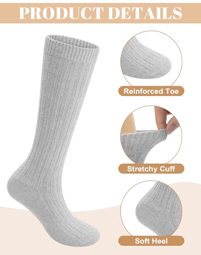 Loritta Wool Socks for Women Winter Warm Long Scrunch Sock Cable Knit Knee High Boot Slouchy Socks3