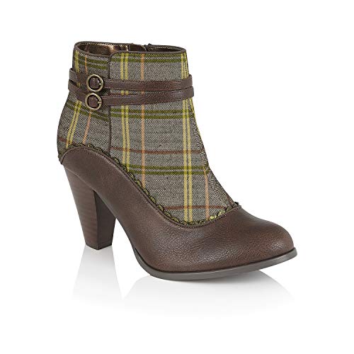 Bottes grises à talon moyen Ruby Shoo en motif chevrons pour femmes