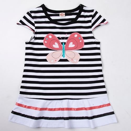 Image of LUKYCILD Baby Girls Summer Clothes Casual Clothing Suit Short Sleeve Striped T-Shirt +Pants
