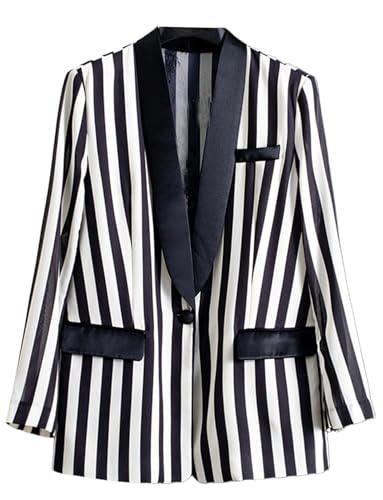 Veste formelle à un bouton blazer rayé pour silhouette affinée