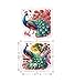 20 Handmade Spring Peacock Stickers Glossy Vintage Flower Stickers for Journals, Scrapbooks, Laptops & Crafts