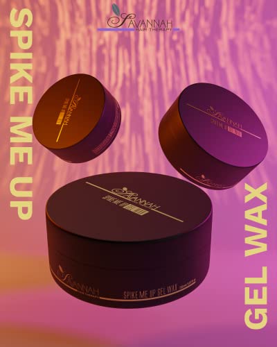 Savannah Hair Therapy Spike Me Up Gel Wax | For Men & Women | Unisex Hair Wax For Styling | Based On Pure Water For Curly, Wavy & Straight Hair | Non-Flaky Formula | (150Ml / 5.07 Oz) #TOP6