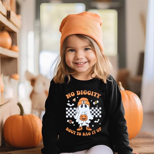 KEKEMI Halloween Crewneck Sweatshirt Toddler Boy Girl Pumpkin Ghost Graphic Shirt Baby Funny Letter Print Spooky Season Tops4