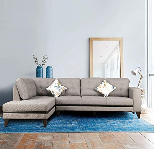 HomeTown Garcia Fabric Lounger in Grey Colour