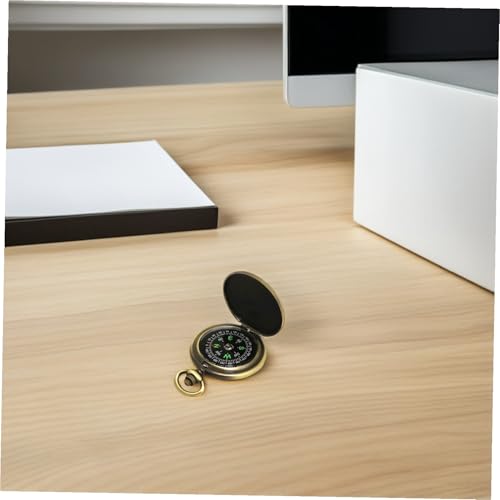2 piezas de brújula retro compacta tipo reloj de bolsillo con cadena, herramienta de navegación de alta precisión para senderismo, camping, supervivencia y coleccionistas miniatura 6