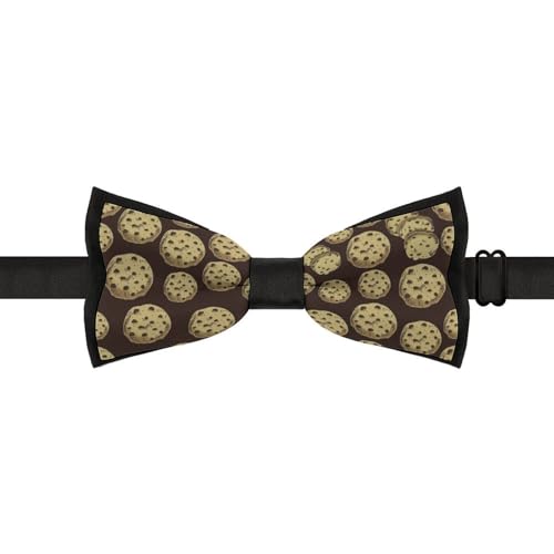 GoasNei Food of Cookie Pattern Bow Tie for Men Adjustable Necktie Funny Tie Neck Ties for Weddings Party