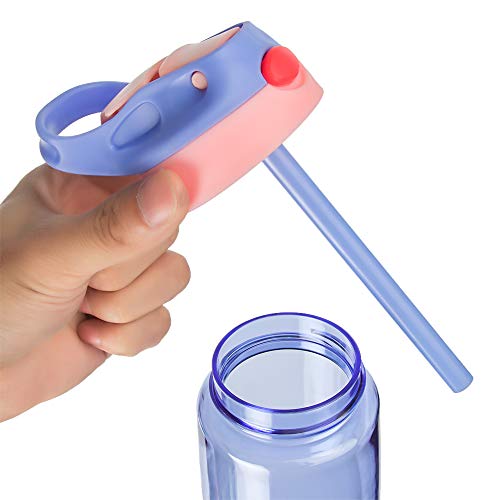 480ml Cartoon Drinkware Lekbestendig Kinderen Kids BPA Gratis Drinkfles Drinkbeker Water Fles met Rietjes (Blauw) - Image 7