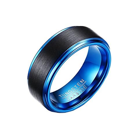 PMTIER Men's 8MM Tungsten Ring Wedding Band Gold Matte Finish Size P 1/2 Cover