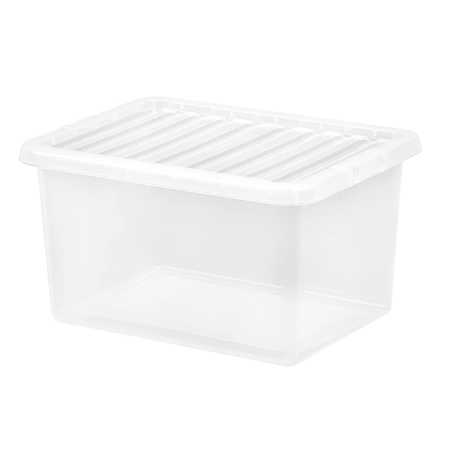Selgen Crystal Clear 25L Plastic Storage Boxes Box & Lid Home Office Stackable Nestable (42.50 X 33.00 X 25.50 Cm)