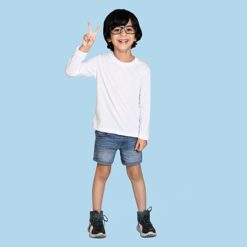 Image of Nusyl Boys Solid Cotton Blend Tshirts - Soft & Comfortable Full-Sleeves T-Shirts | Casual Wear for Kids & Teen Boys | Full Sleeves T-Shirts |- NUBCTSF001-PO2-1