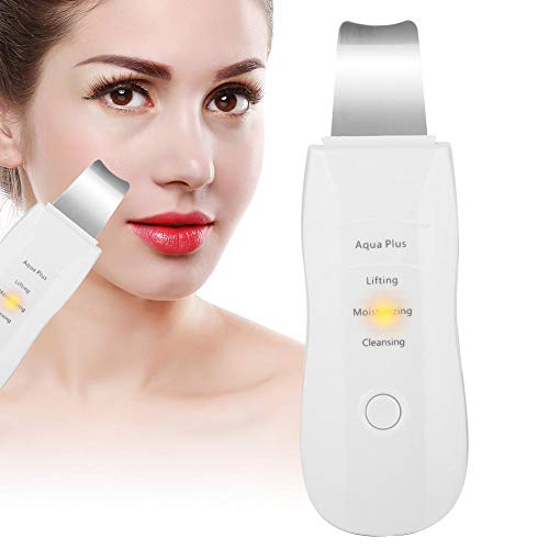 Face Skin Scrubber, Electric Ultrasonic Ion Face Spatula Blackhead Removal Pores Cleaner Wrinkle Remover Comedone Extractor Skin Care Massager for Skin Care